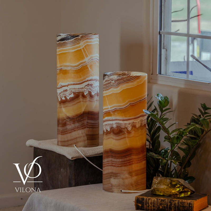 Miami Sunset Onyx Table Lamp Pair #2, photo 8 of 11