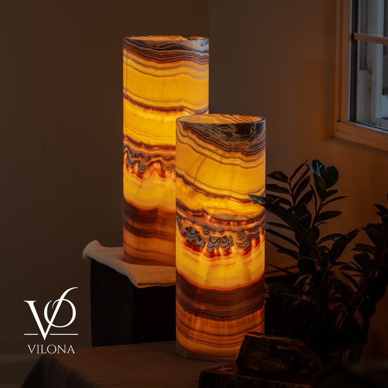 Miami Sunset Onyx Table Lamp Pair #2, photo 10 of 11