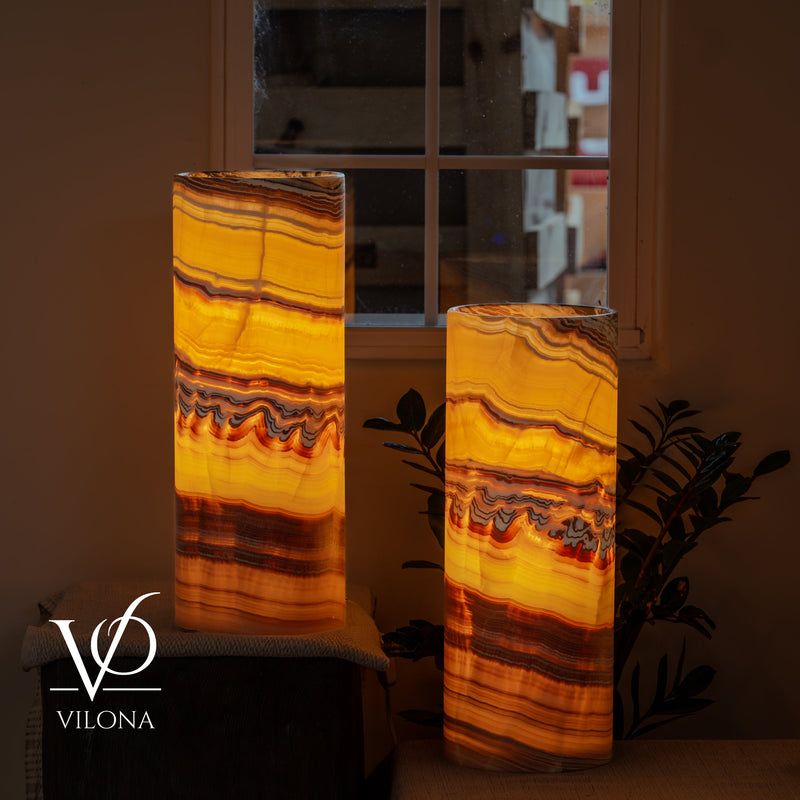 Miami Sunset Onyx Table Lamp Pair #2, photo 11 of 11
