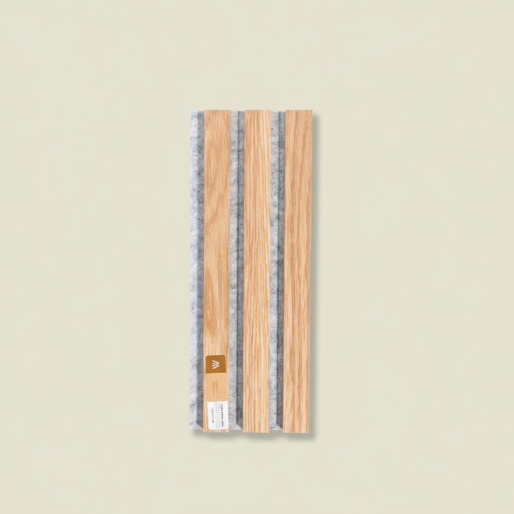 ARQ® Acoustic Wooden Wall Slat Panel / Single Oak Grey-Felt Sample