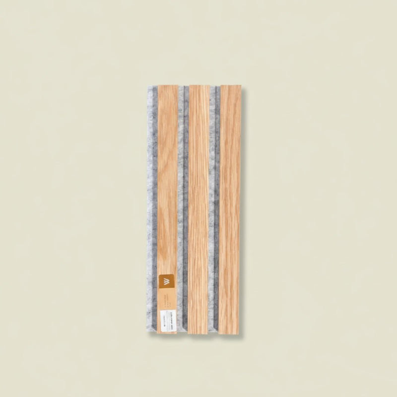 ARQ® Acoustic Wooden Wall Slat Panel / Single Oak Grey-Felt Sample