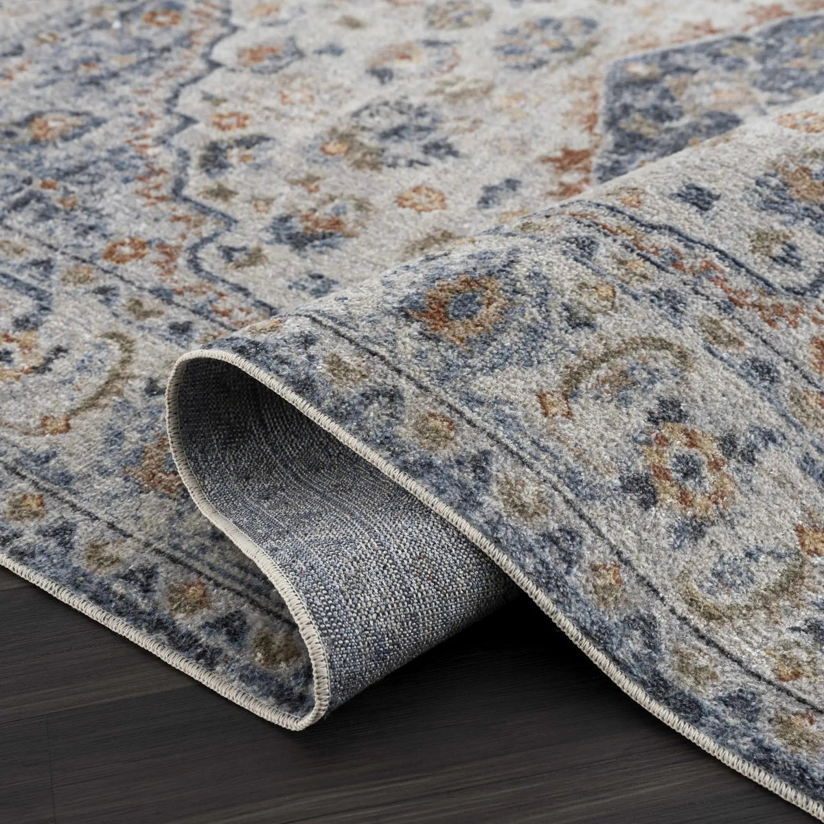 Hiti Cream&Blue Washable Rug - Clearance, photo 5 of 8