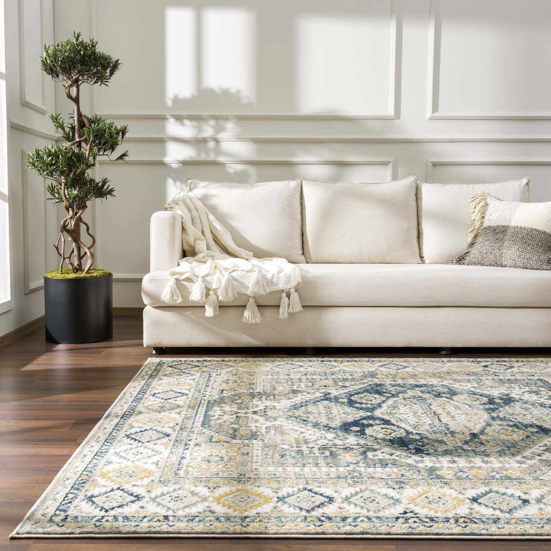 Brend Blue Medallion Area Rug - Clearance by Boutique Rugs