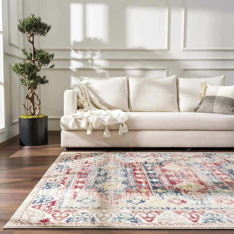 Bindi Blue & Rose Area Rug by Hauteloom