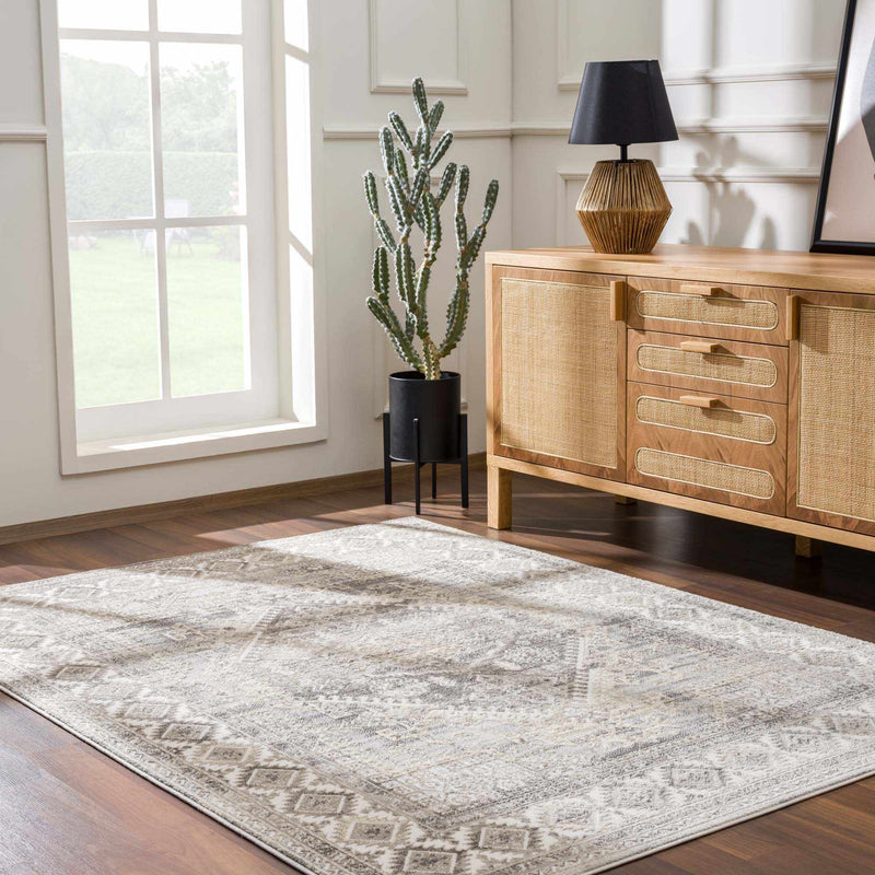 Brend Taupe Medallion Area Rug by Hauteloom