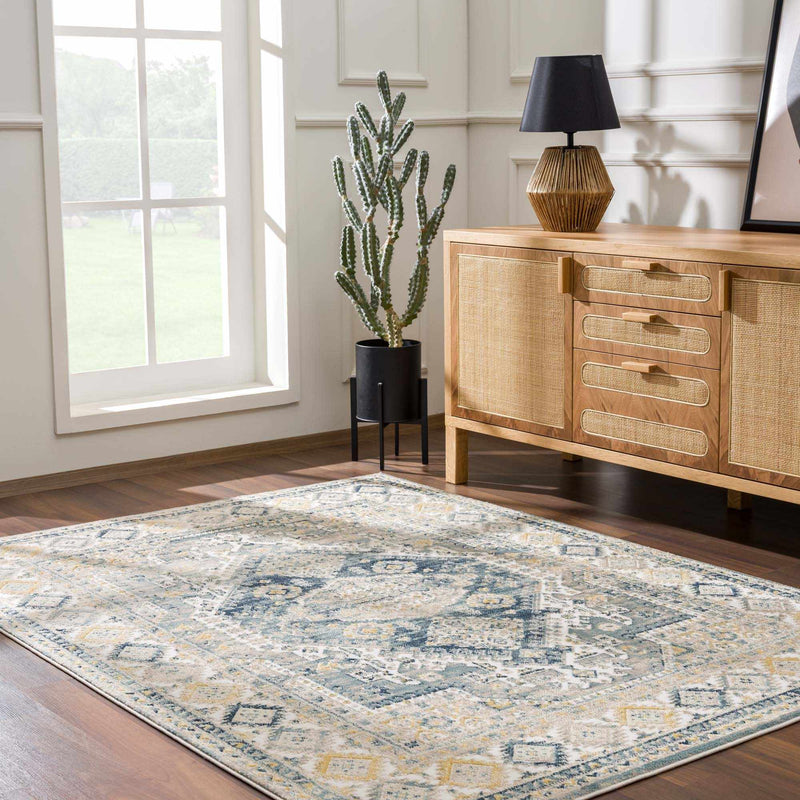 Brend Blue Medallion Area Rug by Hauteloom