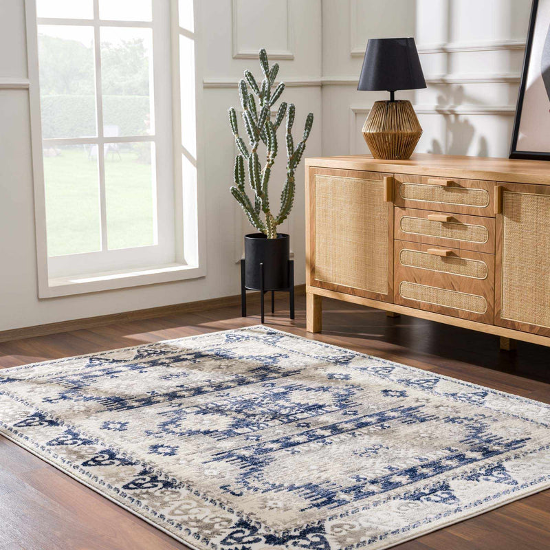 Bindi Navy Area Rug by Hauteloom