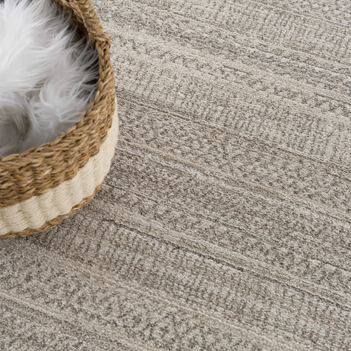 Nate Beige Tribal High Pile Carpet, photo 11 of 14