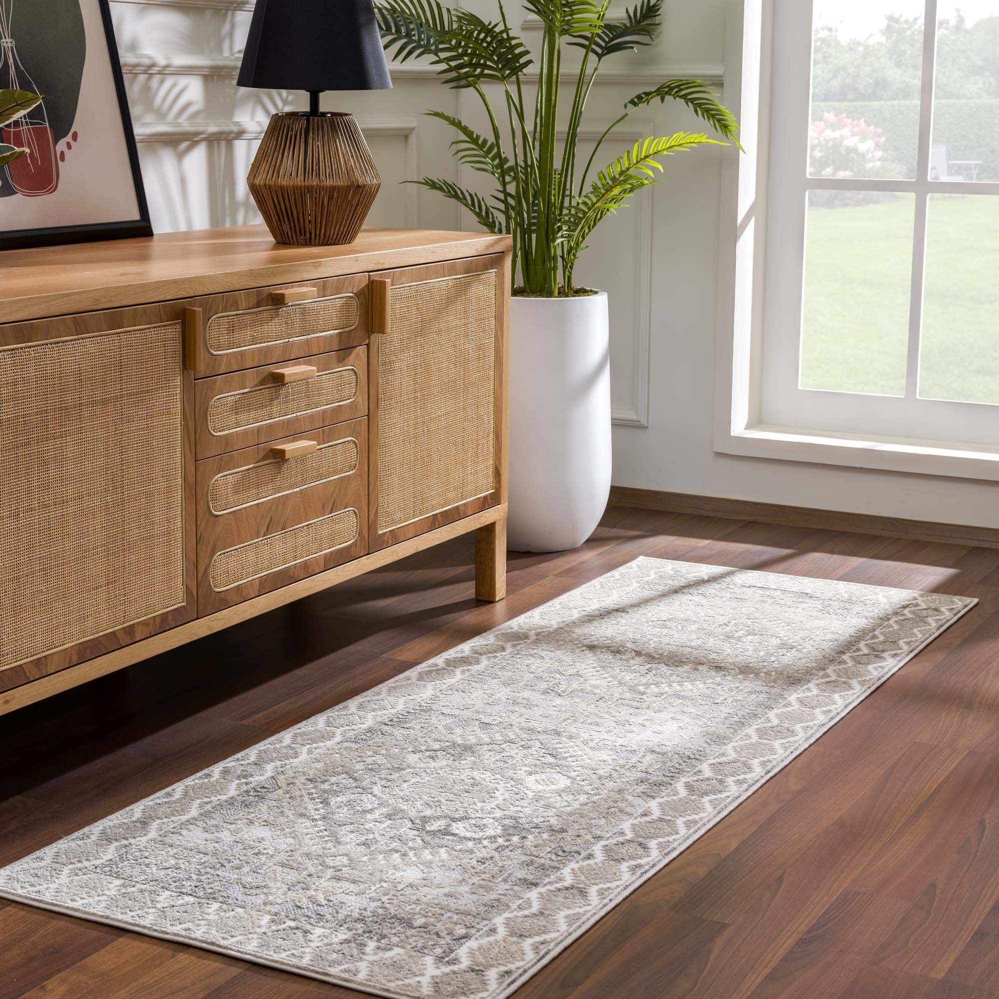 Brend Taupe Medallion Area Rug by Hauteloom