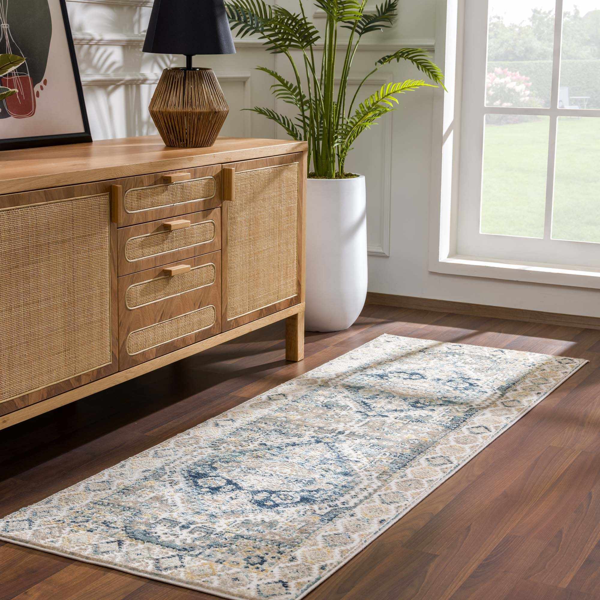 Brend Blue Medallion Area Rug - Clearance by Boutique Rugs