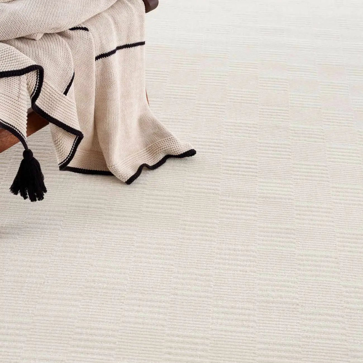 Kazuma Cream Checkered Washable Area Rug, photo 11 of 14