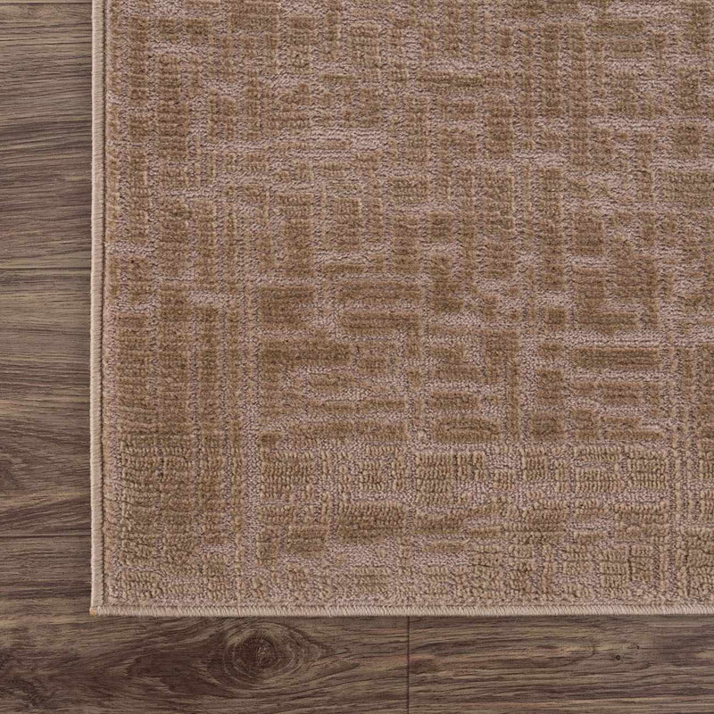 Leanna Light Brown Washable Area Rug by Boutique Rugs