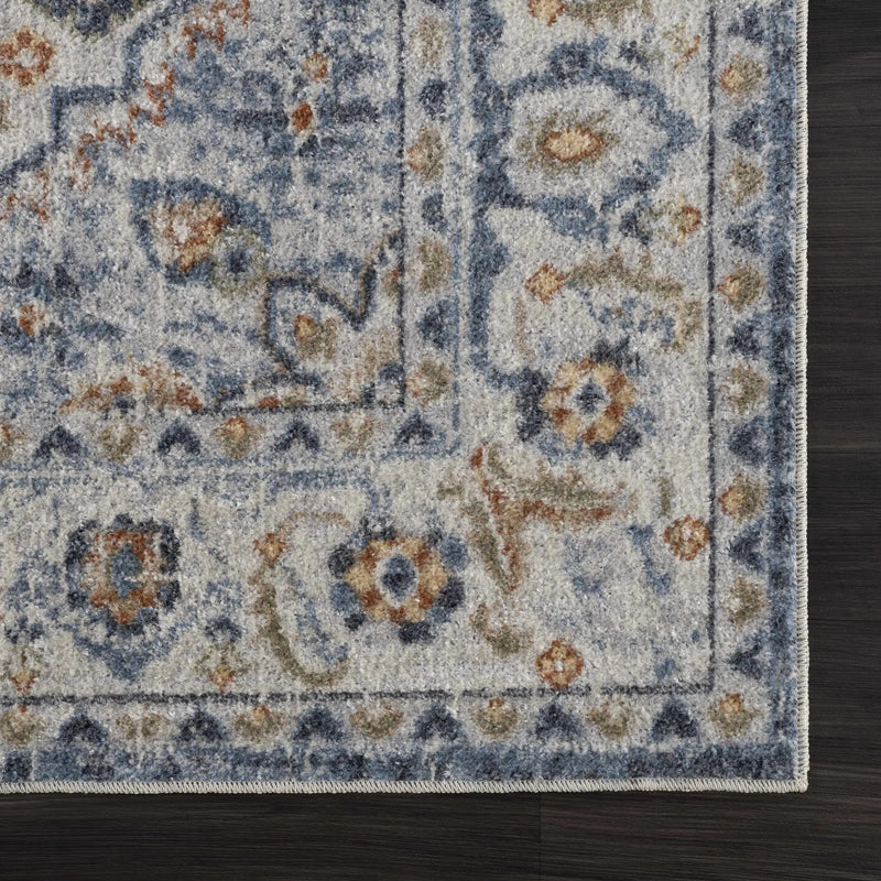 Hiti Cream&Blue Washable Rug - Clearance by Boutique Rugs