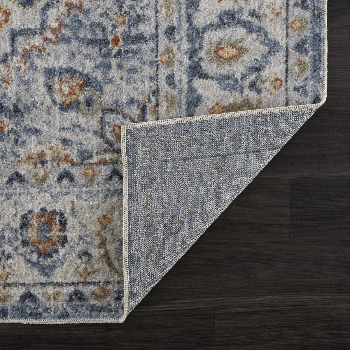 Hiti Cream&Blue Washable Rug - Clearance, photo 4 of 8