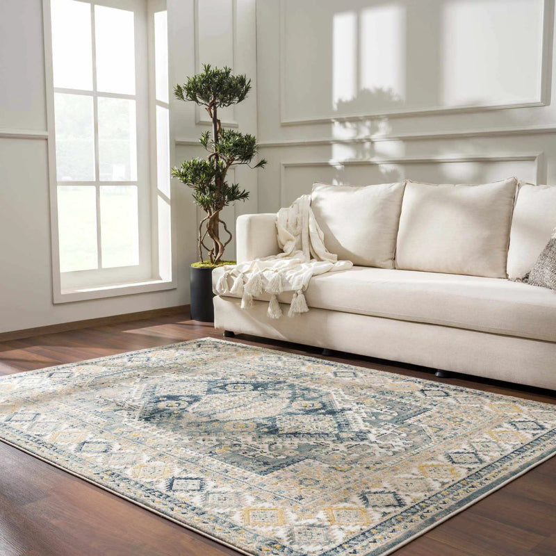Brend Blue Medallion Area Rug by Hauteloom