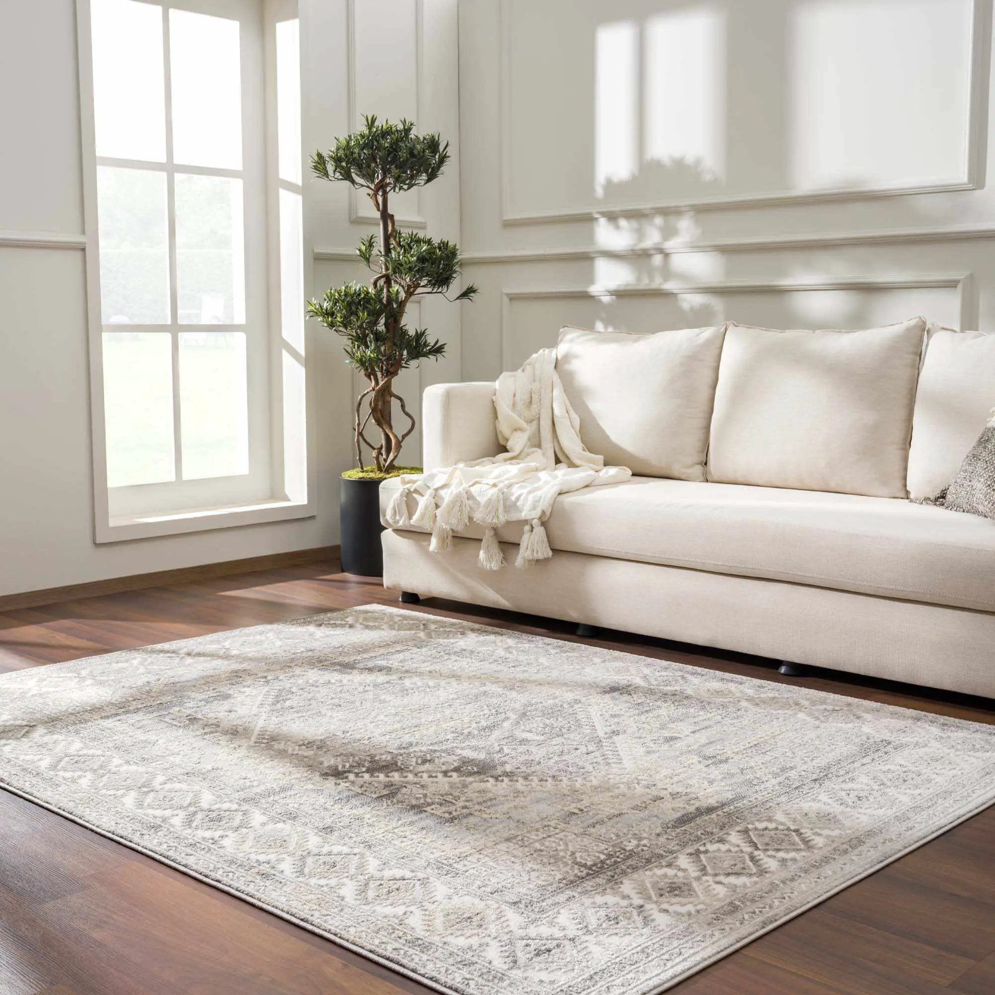 Brend Taupe Medallion Area Rug by Hauteloom