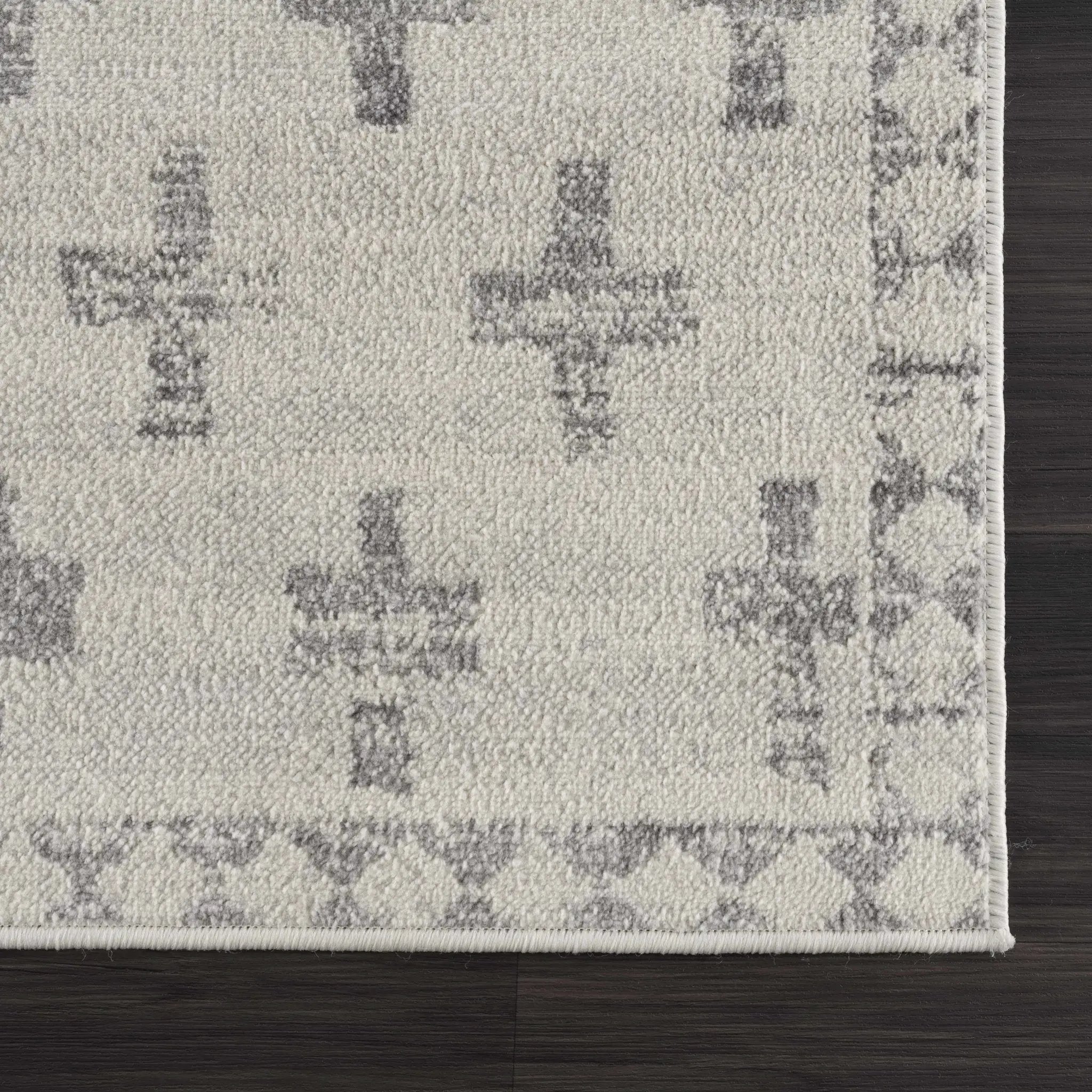 Tigris Swiss Cross Ivory & Gray 2322 Area Rug by Hauteloom