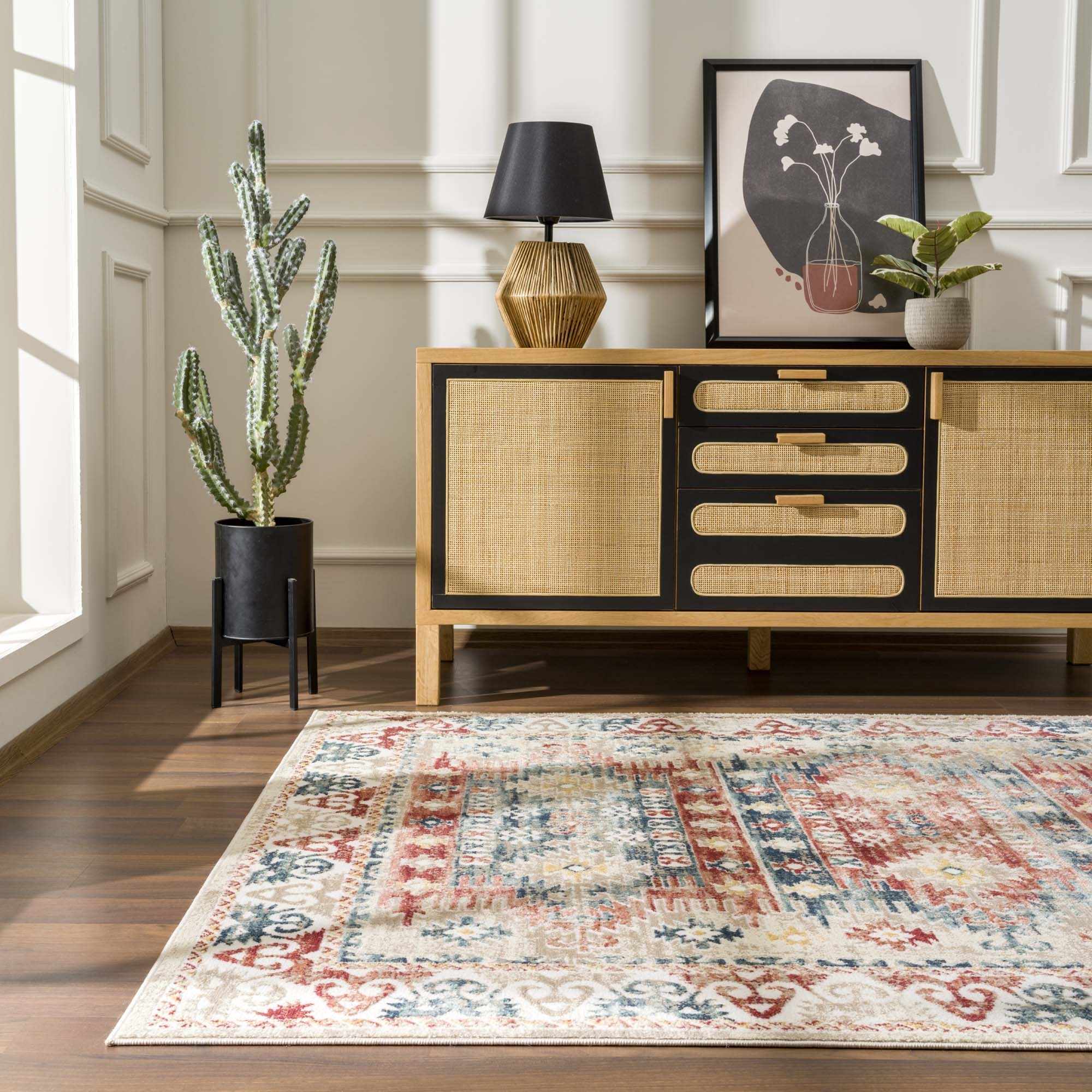 Bindi Blue & Rose Area Rug - Clearance by Boutique Rugs