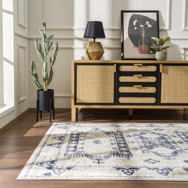 Bindi Navy Area Rug by Hauteloom