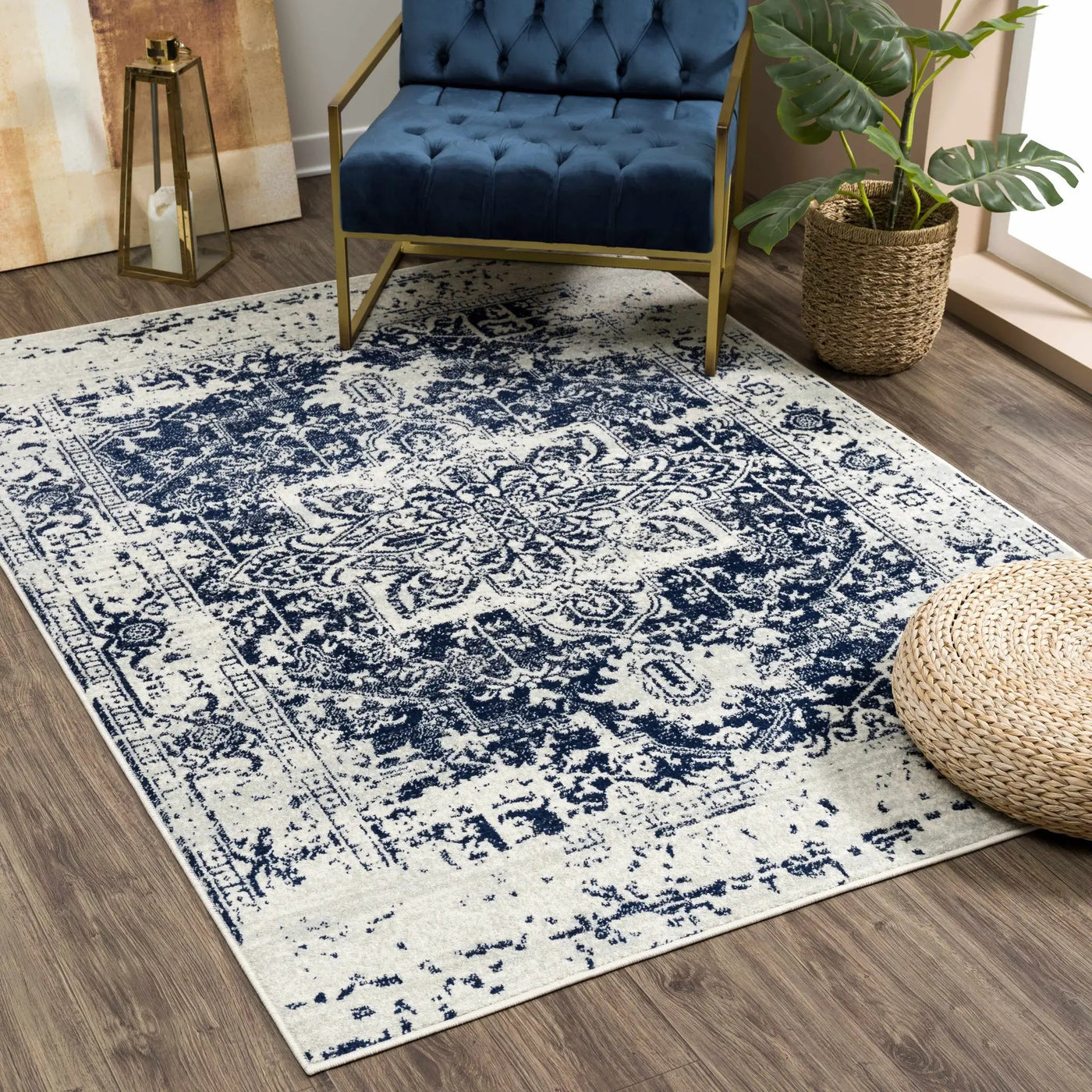 Rachel Navy Area Rug by Boutique Rugs