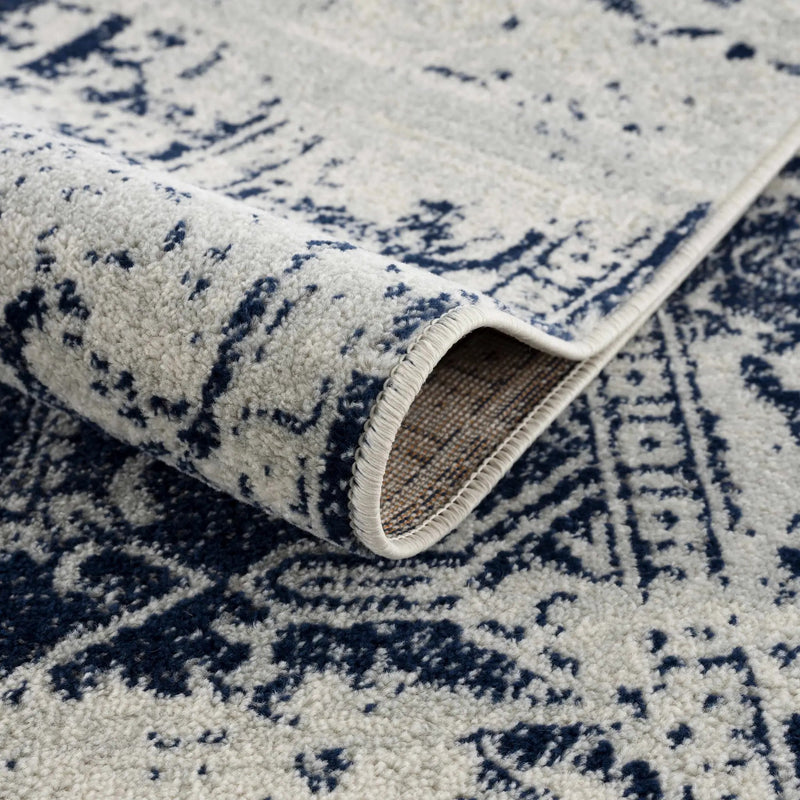 Rachel Navy Area Rug by Hauteloom