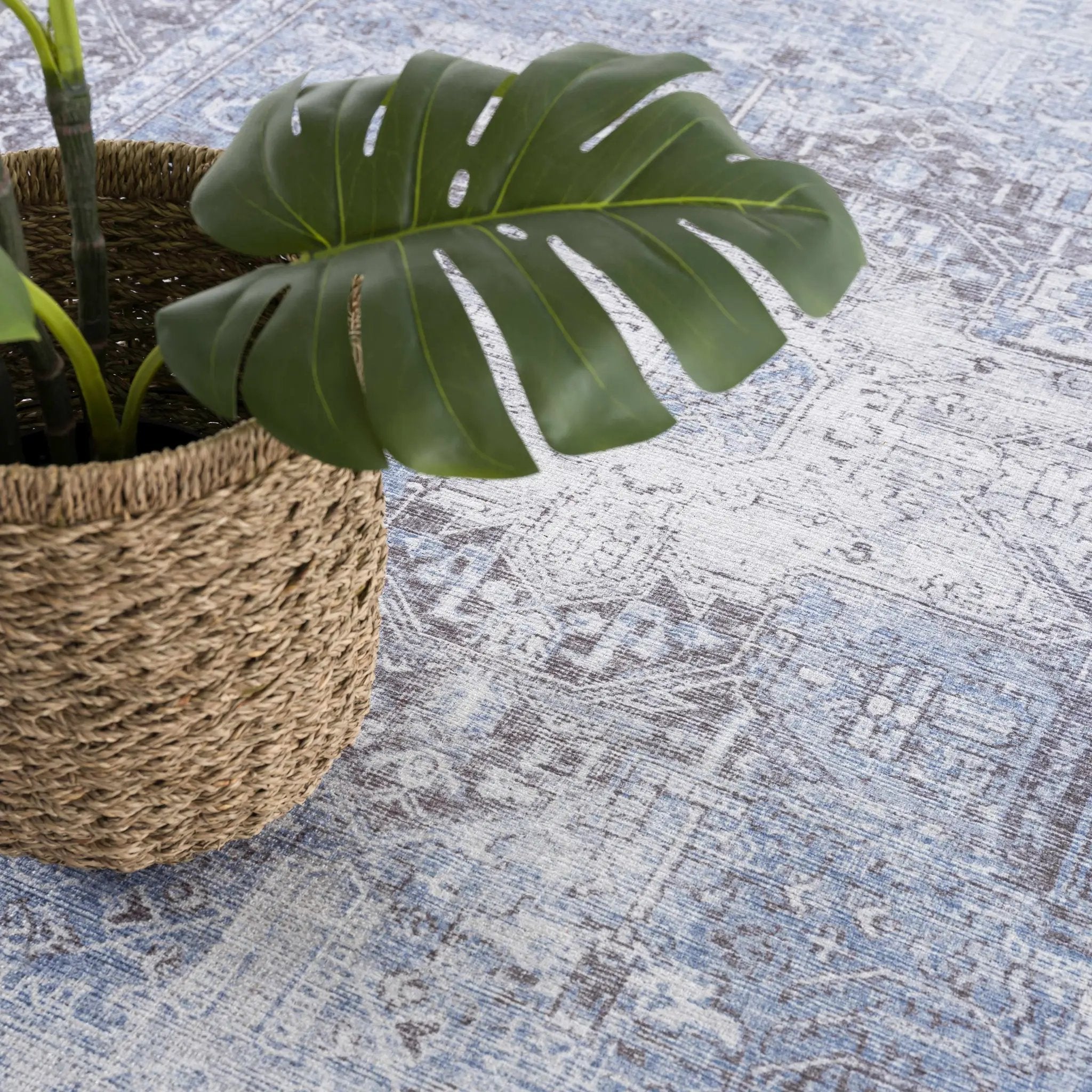 Rosman Blue Washable Area Rug by Hauteloom