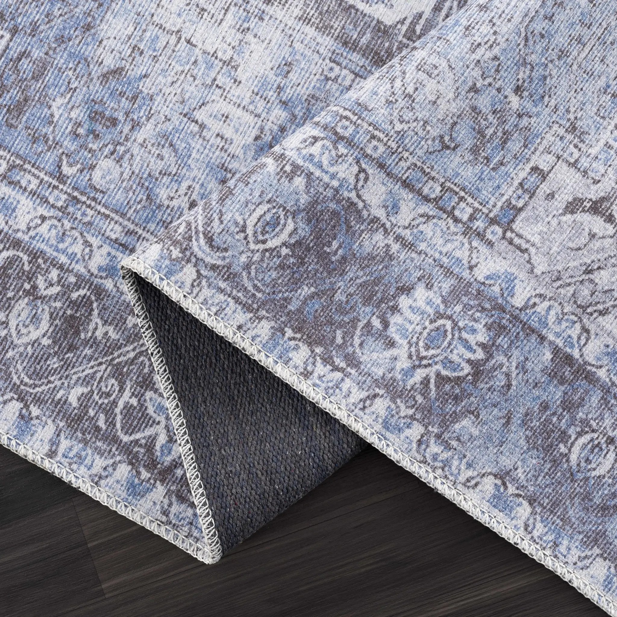 Rosman Blue Washable Area Rug by Hauteloom