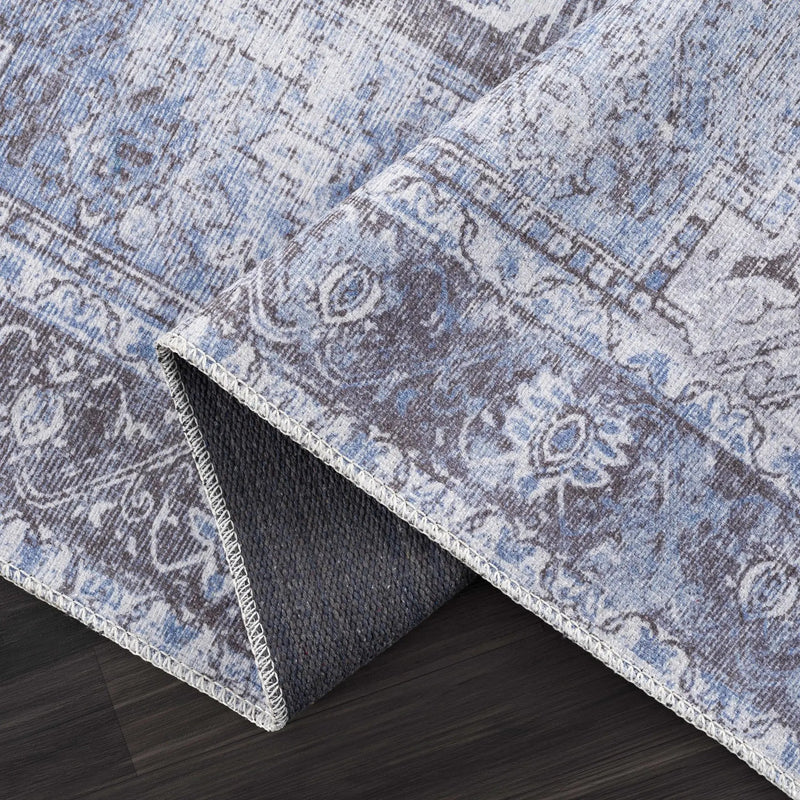 Rosman Blue Washable Area Rug by Hauteloom