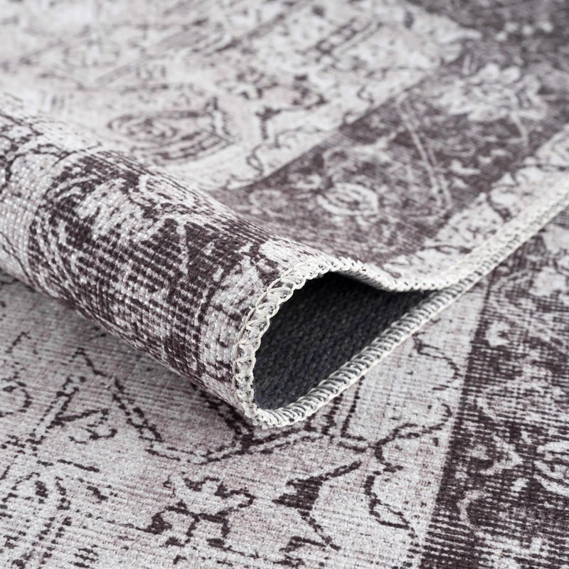 Rosman Gray Washable Area Rug by Hauteloom