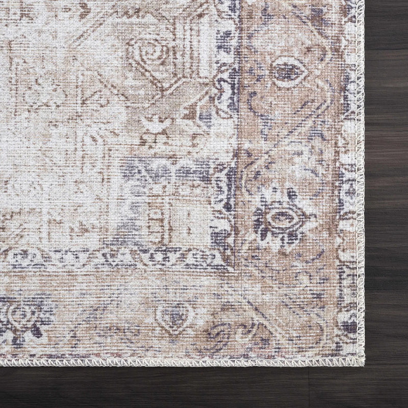 Beige Rosman Washable Area Rug by Hauteloom