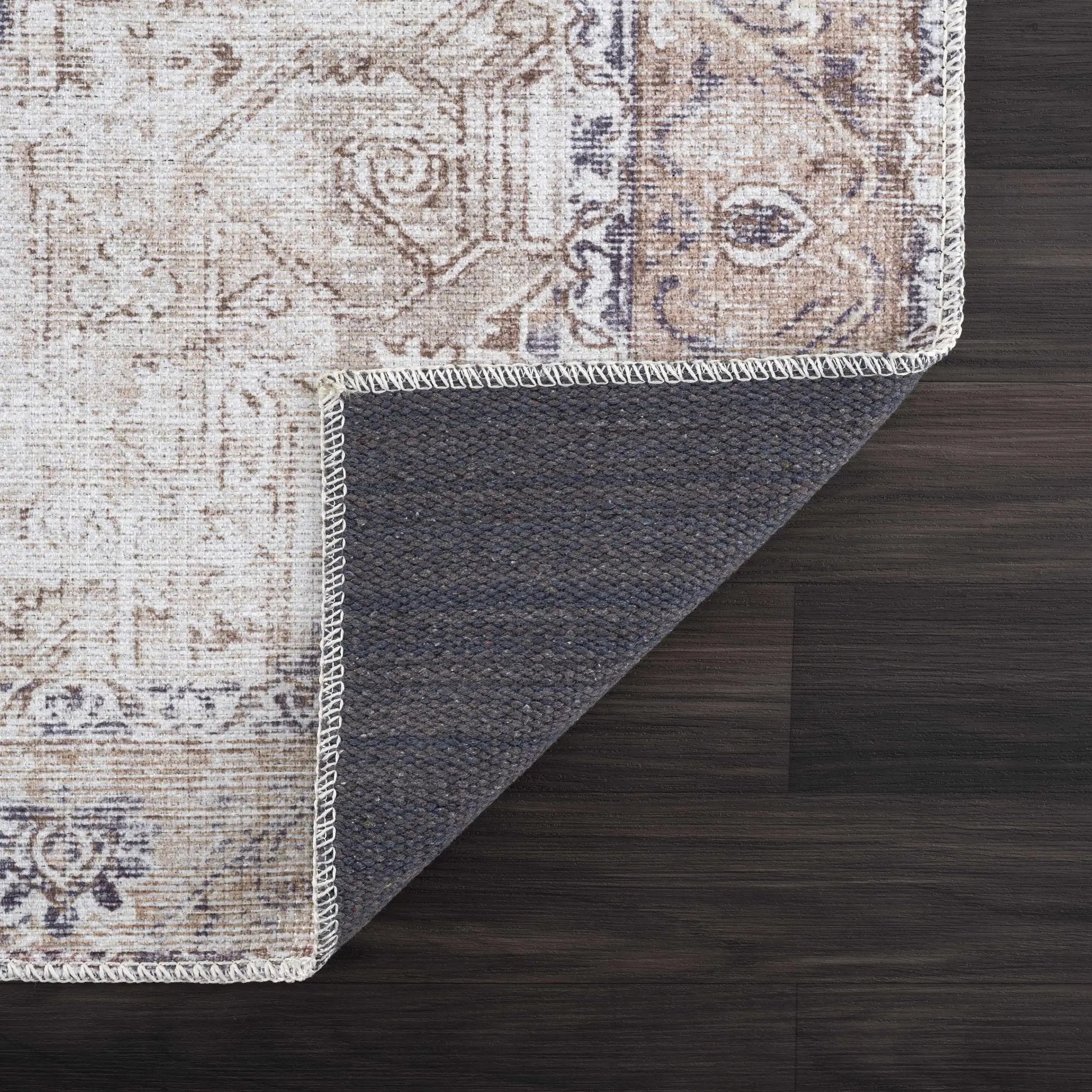 Beige Rosman Washable Area Rug by Hauteloom
