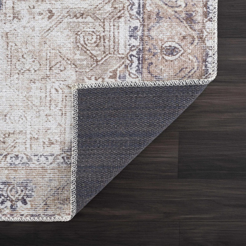 Beige Rosman Washable Area Rug by Hauteloom