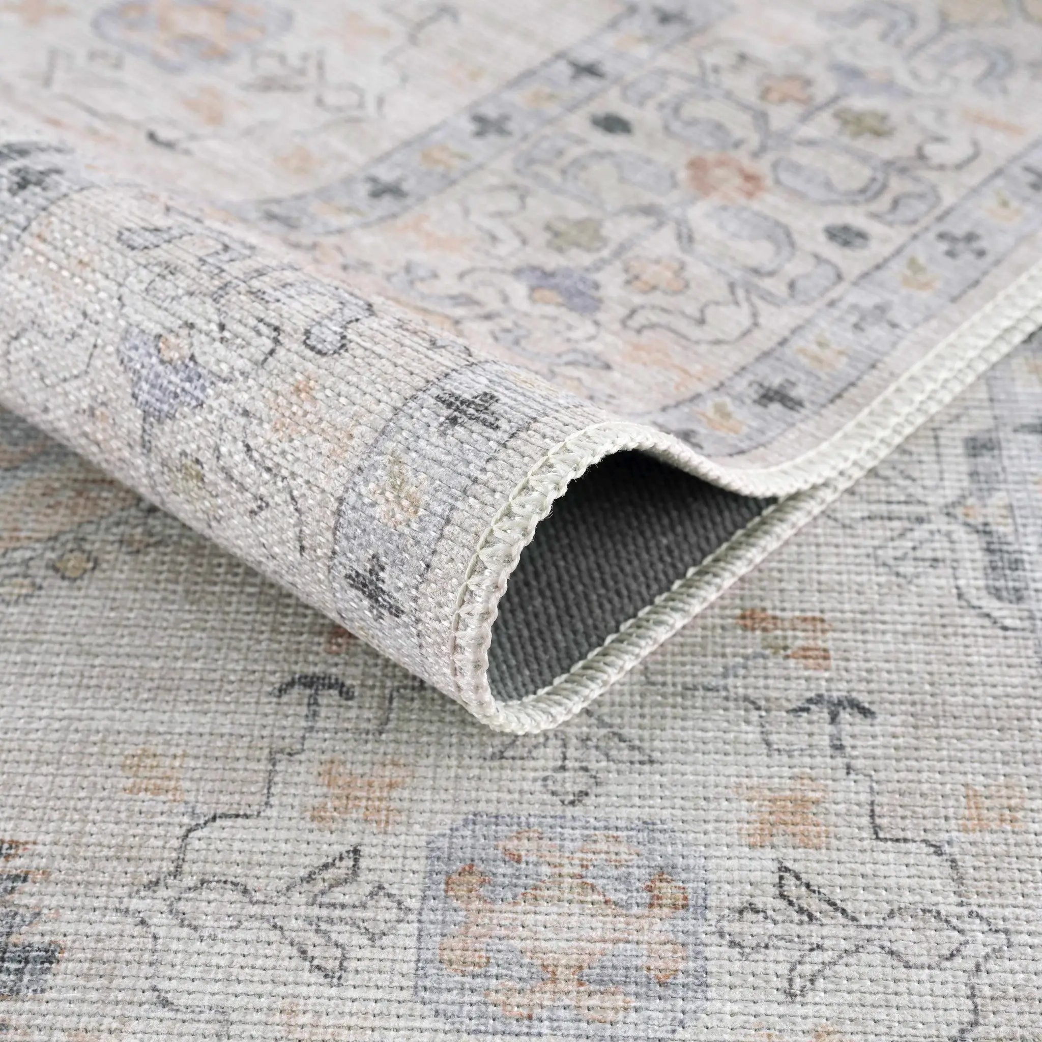 Beige Beckett Vintage Washable Area Rug by Hauteloom
