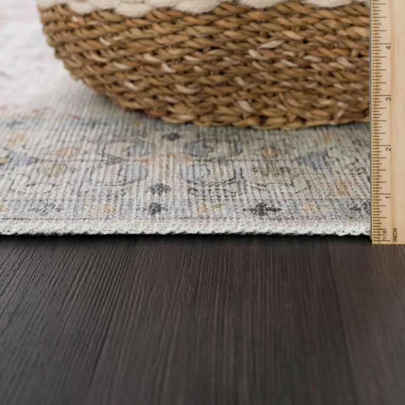 Beige Beckett Vintage Washable Area Rug by Hauteloom