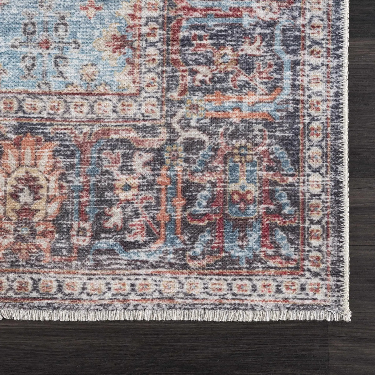 Blue Burgundy Holi-2302 Washable Area Rug, photo 12 of 20
