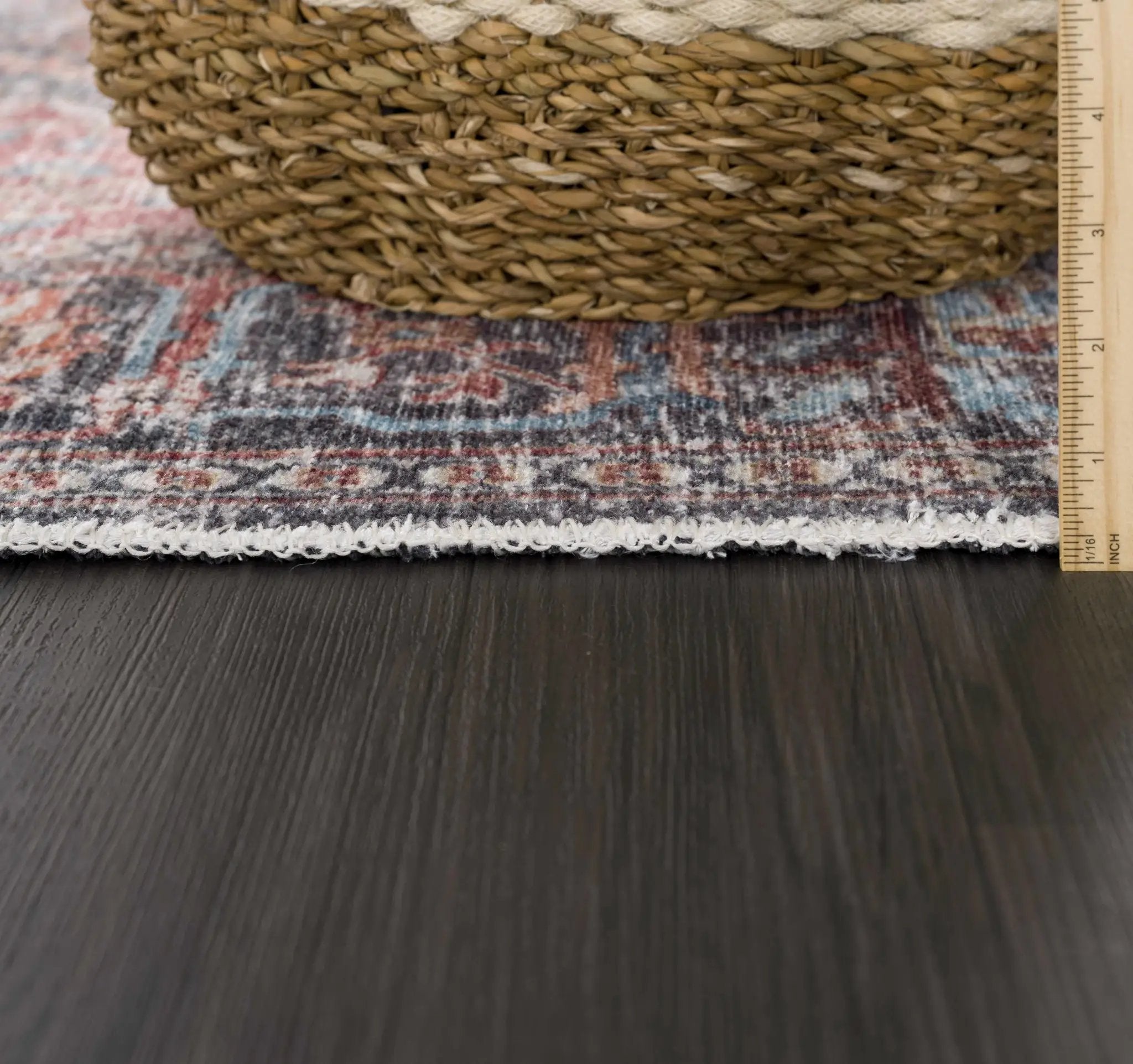 Blue Burgundy Holi-2302 Washable Area Rug by Hauteloom