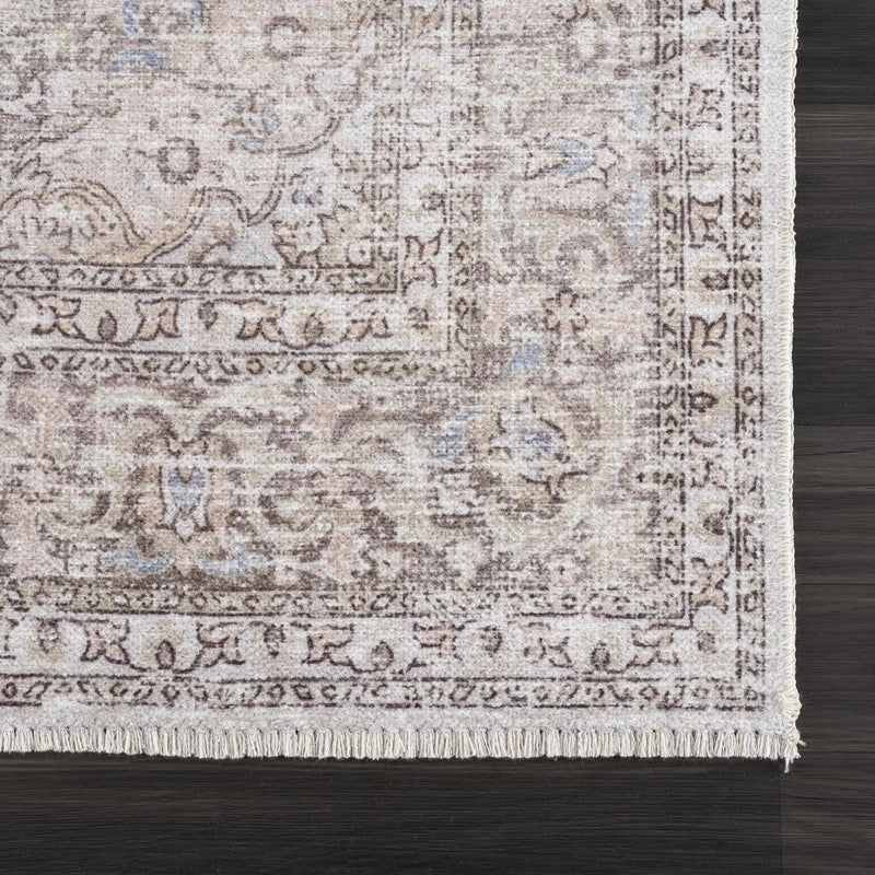 Cream Holi-2301 Washable Area Rug by Hauteloom