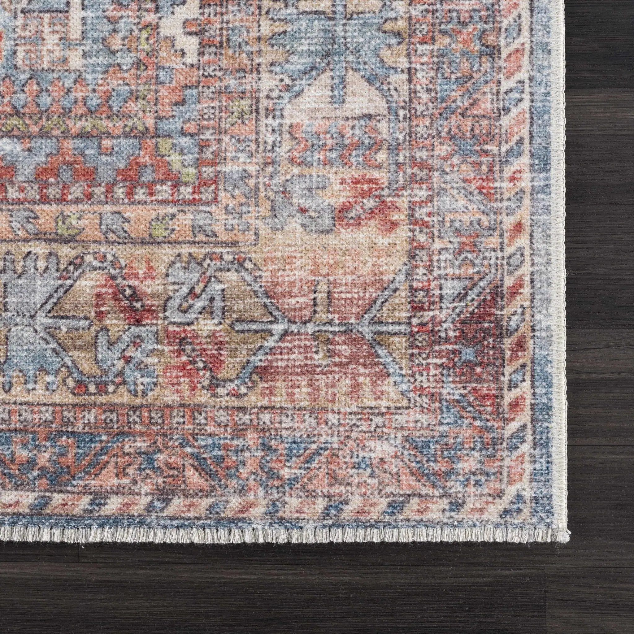 Burnt Orange Holi-2300 Washable Area Rug by Hauteloom