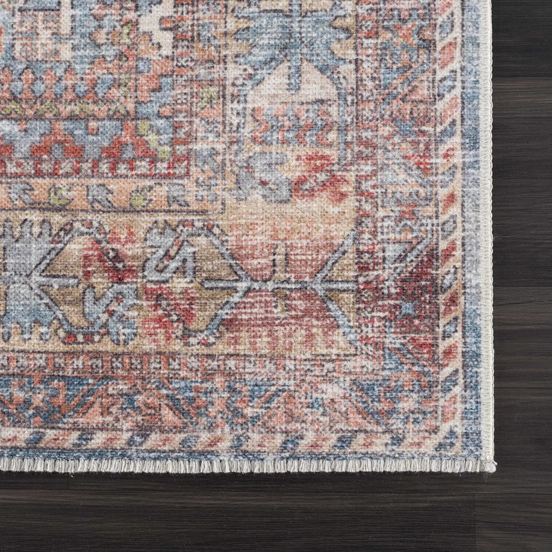 Burnt Orange Holi-2300 Washable Area Rug by Hauteloom