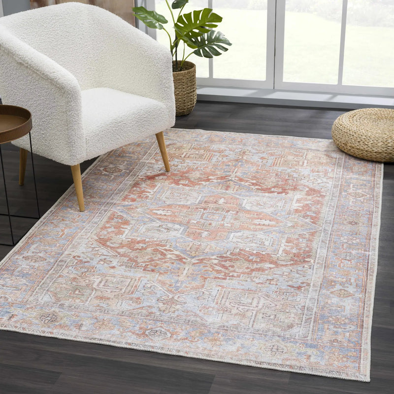 Maayon Medallion Rust Washable Area Rug by Hauteloom