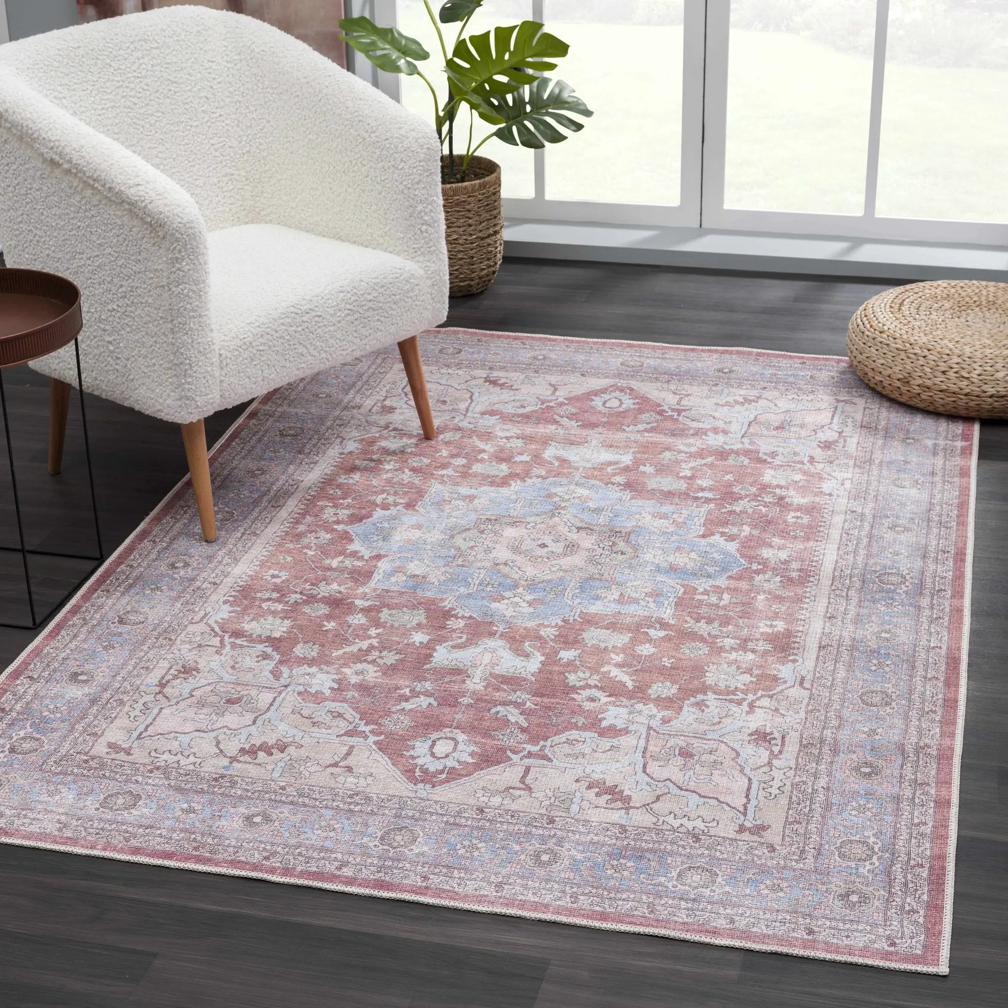 Brown Bagamanoc Medallion Washable Area Rug by Hauteloom