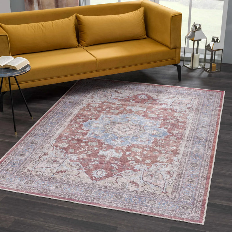 Brown Bagamanoc Medallion Washable Area Rug by Hauteloom