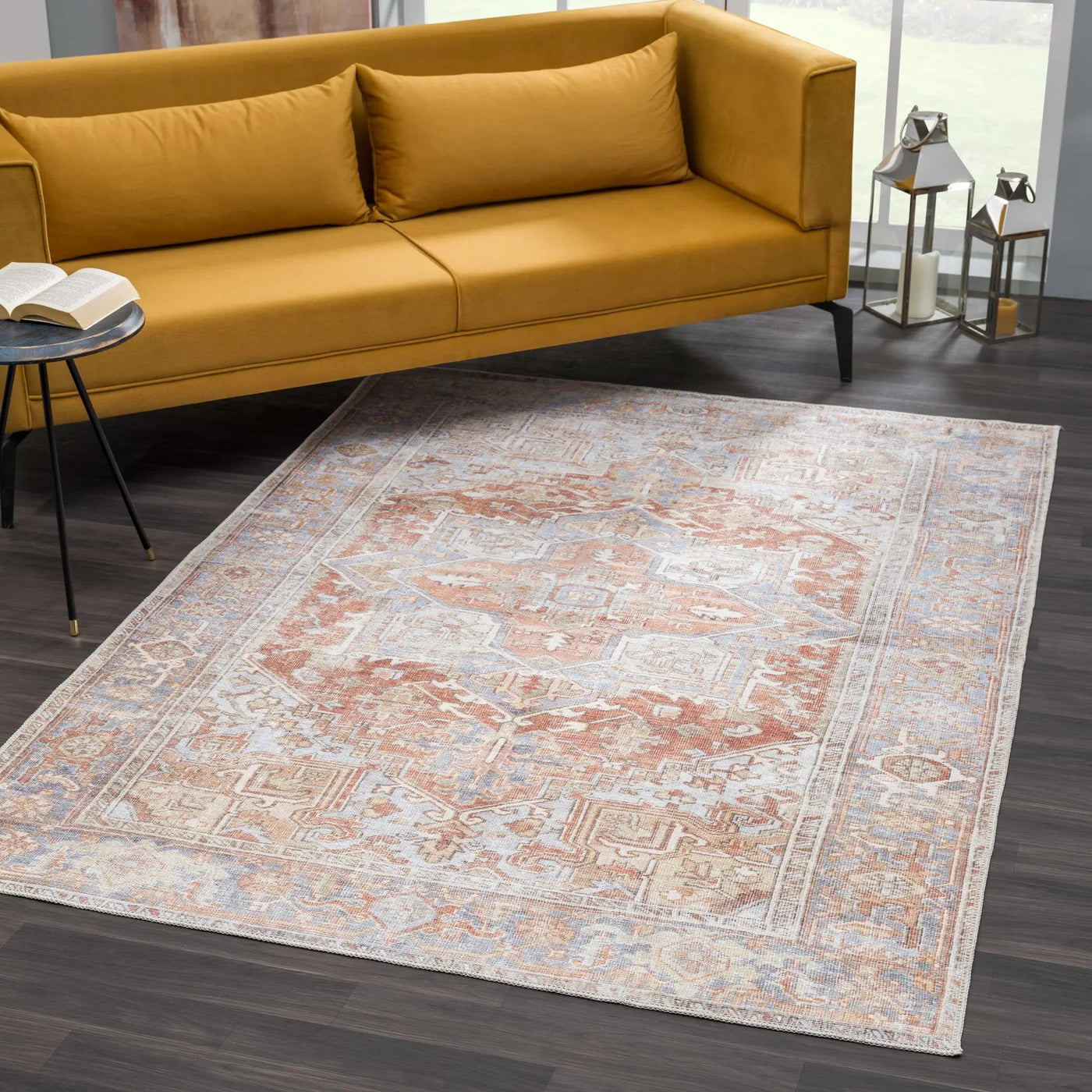 Rust Maayon Washable Rug by Boutique Rugs
