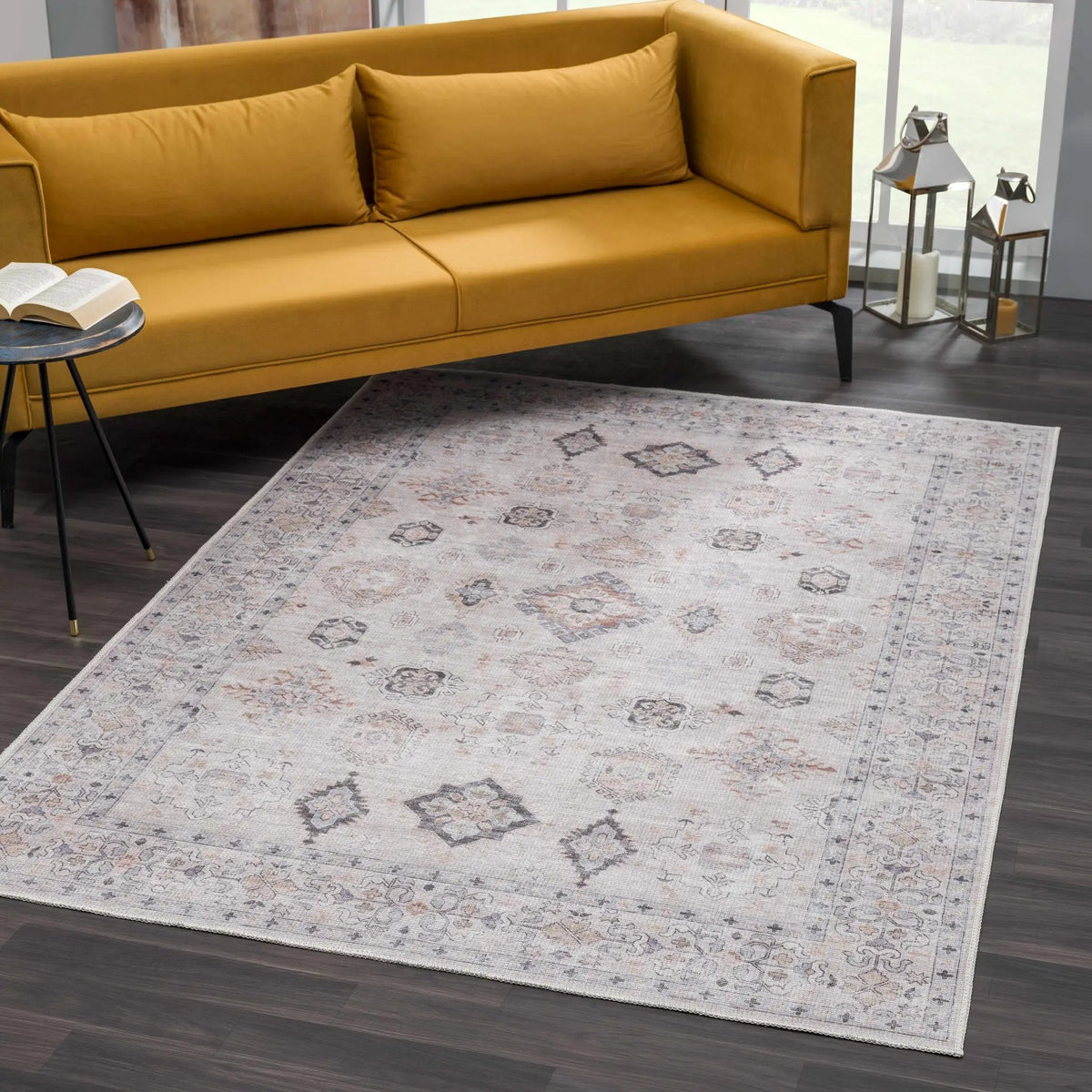 Beige Beckett Vintage Washable Area Rug, photo 6 of 18