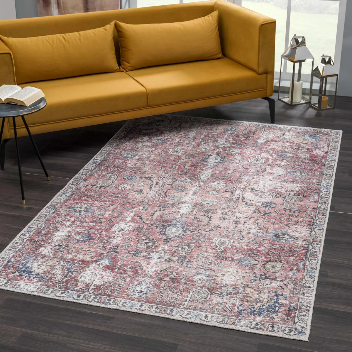 Burgundy Holi-2303 Washable Area Rug, photo 13 of 19