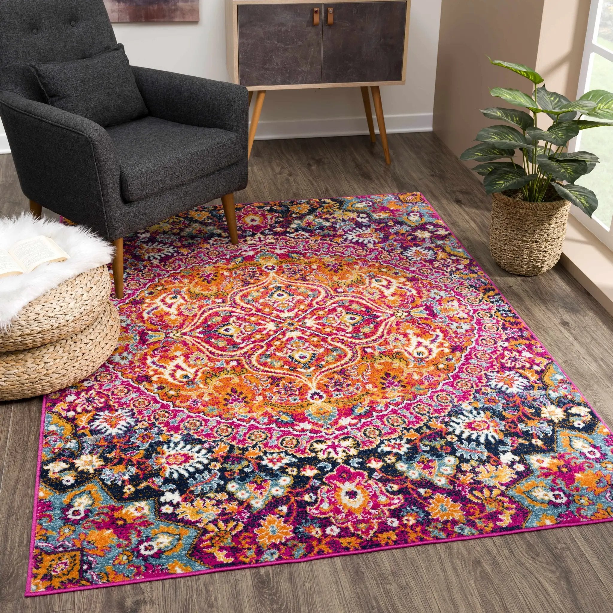 Burnt Orange Ojus Area Rug by Hauteloom