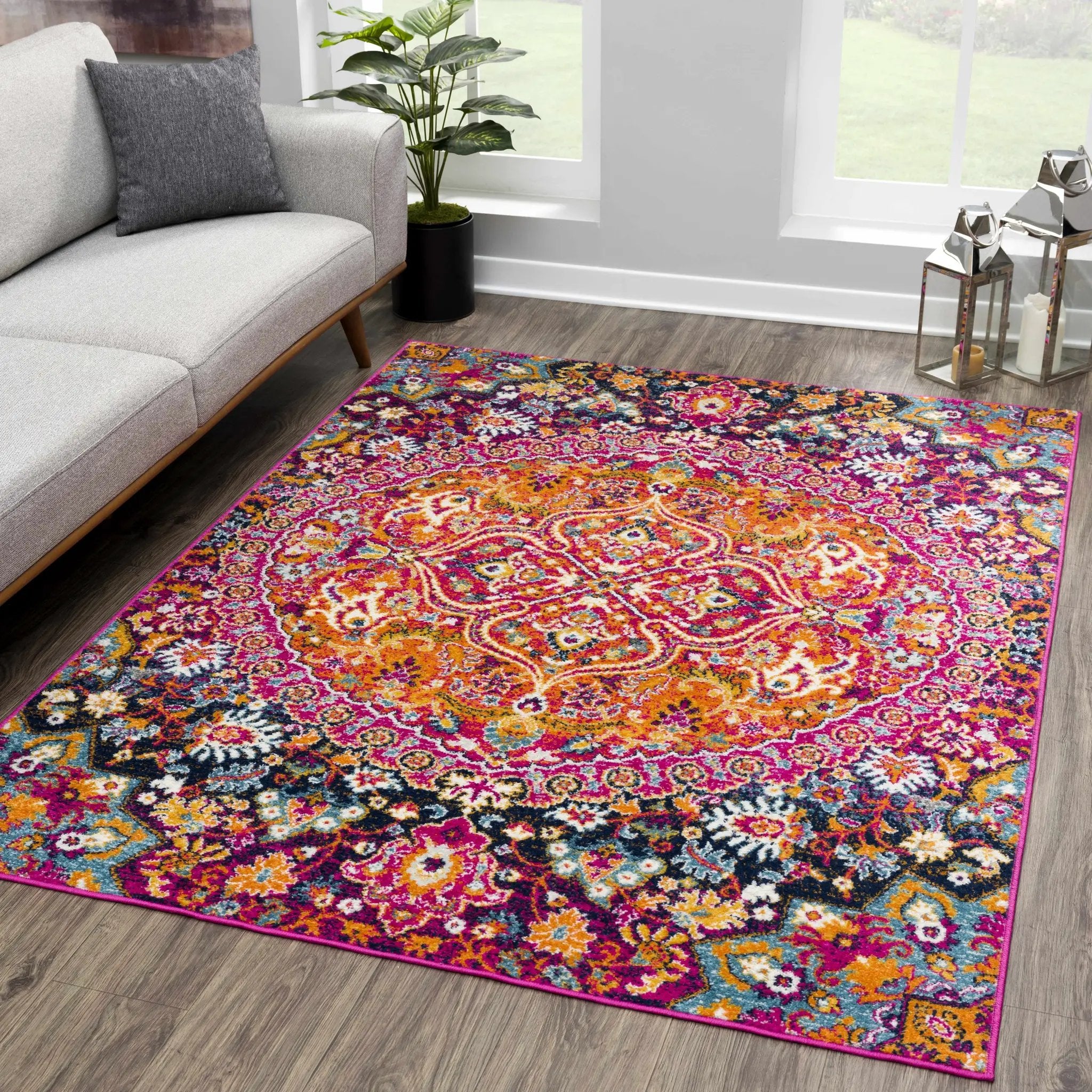 Burnt Orange Ojus Area Rug by Hauteloom