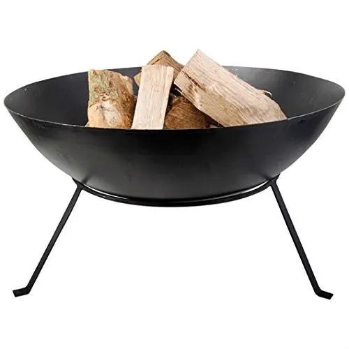 Black Cast Iron 23-inch Outdoor Fire Pit Bowl with Stand by HomePacific