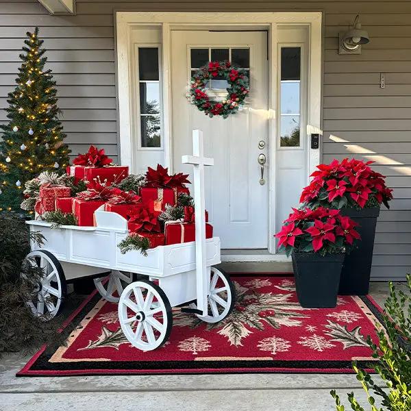 54 Inch Wood and Iron White Display Rolling Cart by Decor Steals