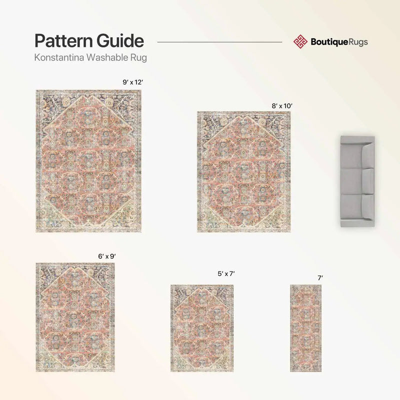 Konstantina Washable Area Rug - Clearance by Boutique Rugs